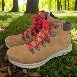 Merrell Ontario Mid Waterproof Hiking Boots Mens Sz 11 Brown Leather J84903